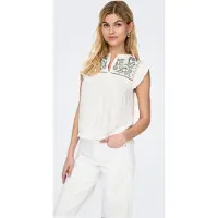 ONLY Blouse 'ONLVESTINE' kaki / wit