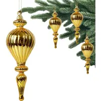 Inspiruj Luxury Collectie - Gouden Glazen Kerstbal - 23x7,5x7,5 cm - Premium