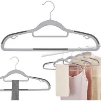 Songmics - Kledinghanger - Antislip - Dun - Grijs