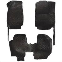 Happiq Auto Vloermatten Set – Voor Pickup 2018–heden 5-Zits – Volledige Dekking / Interieur Bescherming – PU Leer Black Gold