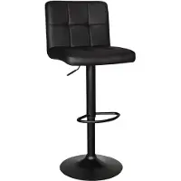 Lizzely Garden & Living SET DEAL: 4 stuks Barkruk Anel met rugleuning: zwart leder met zwart onderstel barstoel