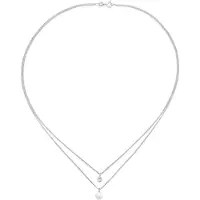 Elli - Halsketting - Dames laagje plaatje basis met kristal in 925 sterling zilver - Dames