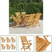 The Living Store : Tuinstoelen, 6 stuks, inklapbaar, 56x63x90 cm, massief teakhout