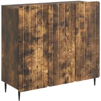 vidaXL Dressoir Gerookt eiken 89 x 34,5 x 82 cm Bewerkt hout