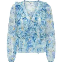 ONLY Blouse 'ONLVictoria' ecru / blauw / pastelblauw / olijfgroen