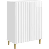 vidaXL Dressoir Hoogglans Wit 66 x 34,5 x 90 cm Bewerkt hout