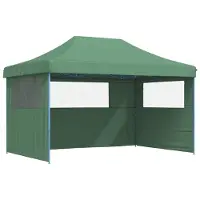 vidaXL Partytent inklapbaar pop-up met 3 zijwanden groen