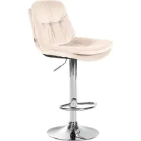 Eco Max Barstoel Laurel, fluweel, metaal, in hoogte verstelbaar, draaibaar, met beklede zitting, zithoogte 64-85 cm