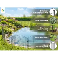 Prestige Home Living Outdoor Teichomheining, bovenste deel - Set van 5 omheiningsonderdelen, ongeveer 390 x 78,5 cm - Anthracietgrijs