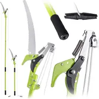 Kadax 2-in-1 takkenzaag met geïntegreerde takkenschaar, boomzaag met telescoopsteel 142–287 cm, telescopische tuinzaag met takkenschaar, telescopische zaag met tuinschaar