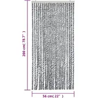 vidaXL Vliegengordijn 56x200 cm chenille grijs en zwart-wit