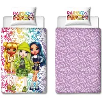Rainbow High beddengoedset – 140x200 cm dekbedovertrek en 60x70 cm kussensloop voor kinderen