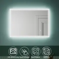 Sonni LED-badspiegel met geheugenfunctie voor stroomuitval en anti-condensfunctie, 70x50 cm, aanraakschakelaars, IP44, horizontale/verticale bevestiging