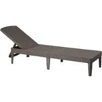 Keter Jaipur Sun Lounger Ligstoel met 4-voudig verstelbare rugleuning Tuinstoel UV- en weerbestendig rotan bruin