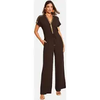 Love & roses Jumpsuit chocoladebruin / goud