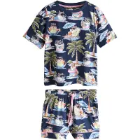 Next Korte pyjama navy / lichtblauw / olijfgroen / oudroze