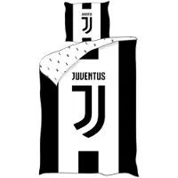 Cofi1453® Juventus beddengoedset, 140x200 cm + 65x65 cm, 100% katoen, voor voetbalfans