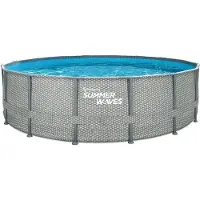 Summer Waves Zwembad Elite Frame 488 x 122 cm Natural Rattan + filterpomp