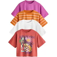 Next Shirt lila / oranje / rood / wit