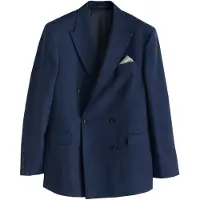 Next - Heren - Double-breasted blazer met structuur en standaard pasvorm - Blauw