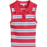 Next Gebreide top marine / hemelsblauw / rood / wit
