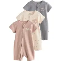 Next Rompertje/body crème / camel / donkergrijs