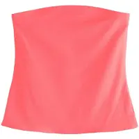 Next - Dames - Katoenrijke bandeautop zonder bandjes - Roze