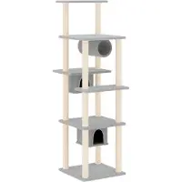 Syfax Kattenmeubel met sisal krabpalen 169 cm lichtgrijs