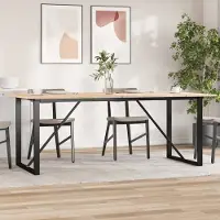 Prolenta Maison Exclusive - Eettafel met O-vormig onderstel, 200x100x75 cm, massief grenenhout en staal