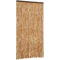 vidaXL Vliegengordijn 100x200 cm chenille okerkleurig en wit