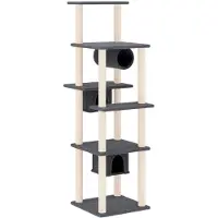 Syfax Kattenmeubel met sisal krabpalen 169 cm donkergrijs