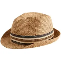 Next Hoed 'Fedora' sand / navy / bruin