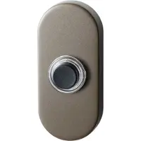 GPF bouwbeslag Beldrukker ovaal 70x32x10mm met zwarte button Mocca blend