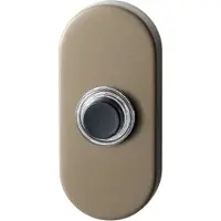 GPF bouwbeslag Beldrukker ovaal 70x32x10 mm met zwarte button Champagne blend