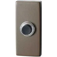 GPF bouwbeslag Beldrukker rechthoekig 70x32x10 mm met zwarte button Mocca blend