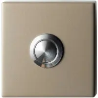 GPF bouwbeslag Beldrukker vierkant 50x50x8 mm met RVS button Champagne blend