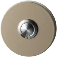 GPF bouwbeslag Beldrukker rond 50x8 mm met RVS button Champagne blend