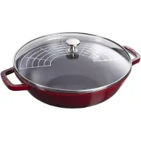 Staub gietijzeren kleine wok, kleur Grenadine, 30 cm