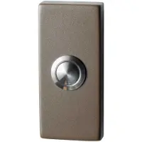 GPF bouwbeslag Beldrukker rechthoekig 70x32x10 mm met RVS button Mocca blend