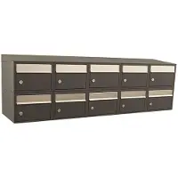 Allux Systeembrievenbus Brickset 5-Breed, 2-Hoog Met Dak Antraciet