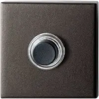 GPF bouwbeslag Beldrukker vierkant 50x50x8mm met zwarte button Dark blend