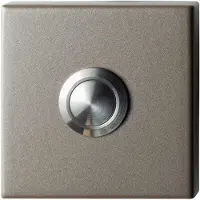 GPF bouwbeslag Beldrukker vierkant 50x50x8 mm met RVS button Mocca blend