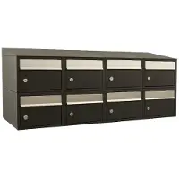 Allux Systeembrievenbus Brickset 4-Breed, 2-Hoog Met Dak Zwart