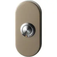 GPF bouwbeslag Beldrukker ovaal 70x32x10 mm met RVS button Champagne blend