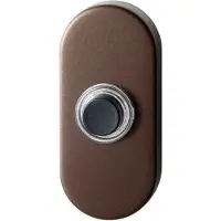 GPF bouwbeslag Beldrukker ovaal 70x32x10 mm met zwarte button Bronze blend