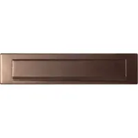 GPF bouwbeslag Briefplaat 340x77mm met valklep 280x45 mm Bronze blend