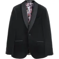 Next - Heren - Slim Fit - Signature Pontoglio Italiaanse fluwelen blazer met sjaalkraag - Zwart