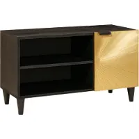 vidaXL TV Kast Zwart en Goud 80 x 33 x 46 cm Bewerkt hout