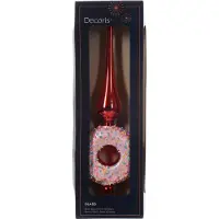 Décoris Piek glas d9l31 cm kerstrood kerst