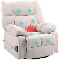 HOMCOM -Massagesessel-Polyester, Schaumstoff-98L x 90B x 98H cm-Beige